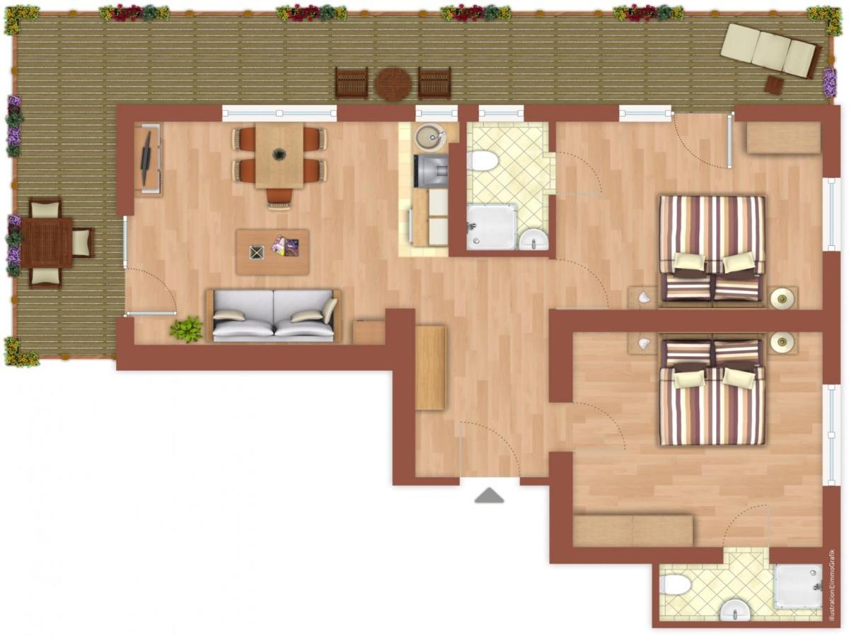 Rosenhof Am See Ferienwohnung Seerosensuite Тирзее Екстериор снимка